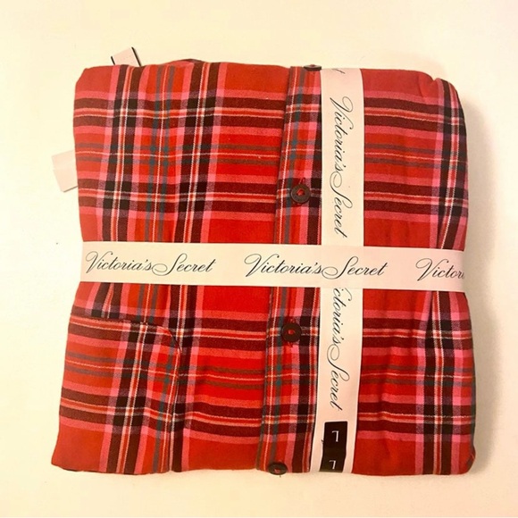 Victoria's Secret 3pcs Plaid Flannel Pajama Set Long Pants Shirt Plaid - Picture 6 of 6